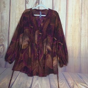 Melissa McCarthy Seven7 Tunic Top Printed Multi